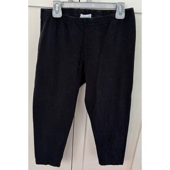 Moda Pants - Sun Moda Cropped Leggings Casual‎ Everyday Wear Black Cotton Blend Medium